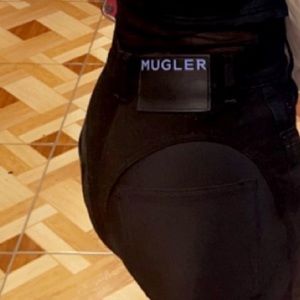 Mugler Jeans  Contrast Denim & Jersey Skinny Jeans